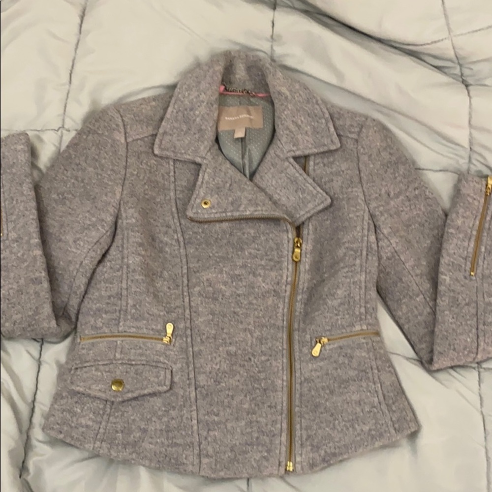 Grey short pea coat